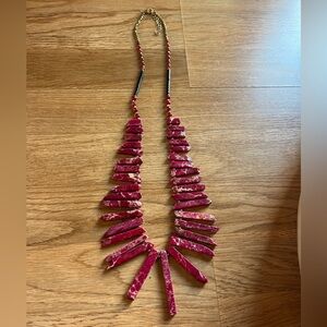 PANACEA Long Graduated Semi-Precious Red Stone Stick Necklace